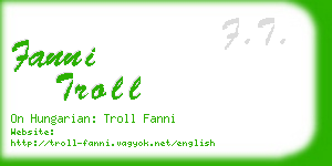 fanni troll business card